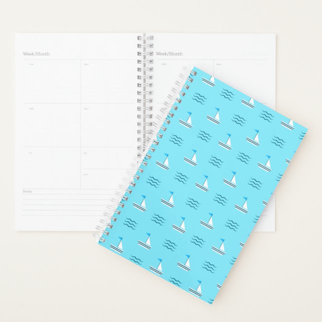 Sailboats On The Blue Sea Pattern Planner (Display)