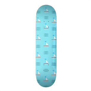 Sailboats On The Blue Sea Pattern Skateboard