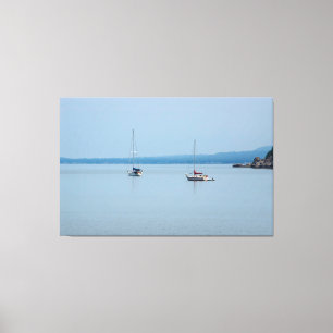 Sailboats on the river canvas print