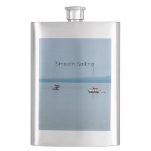 Sailboats on the river flask
