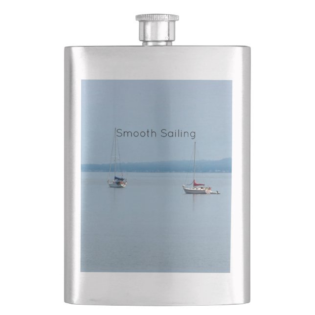 Sailboats on the river flask (Front)