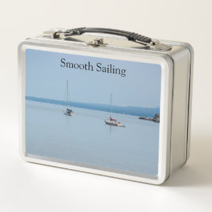 Sailboats on the river  metal lunch box