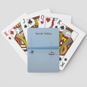 Sailboats on the river playing cards