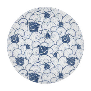 Sailboats On The Sea Pattern Cutting Board