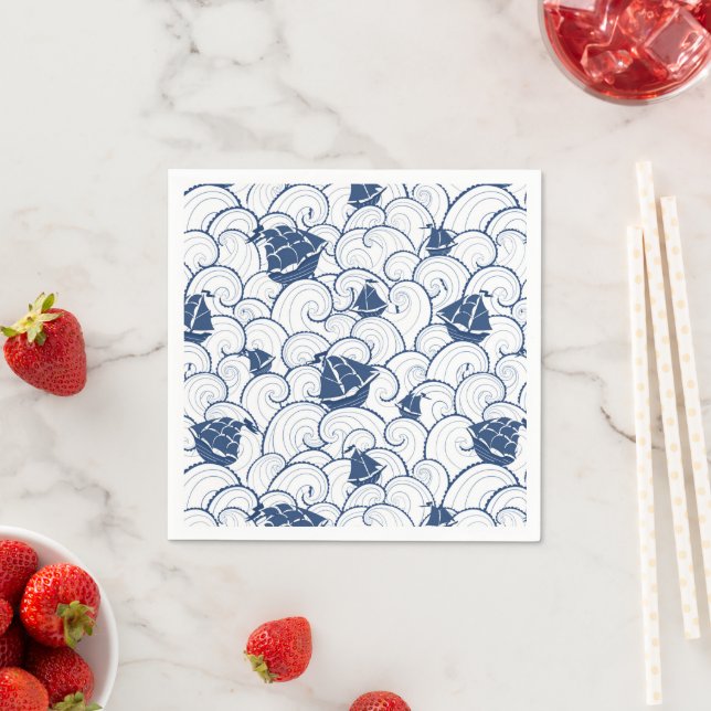 Sailboats On The Sea Pattern Napkin (Insitu)