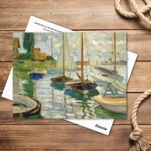 Sailboats on the Seine Claude Monet Postcard