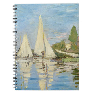Sailboats on the Water Impressionist Spiral  Notebook