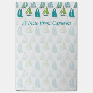 Sailboats On The Water Pattern   Add Your Name Post-it Notes