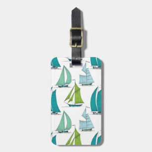 Sailboats On The Water Pattern Luggage Tag