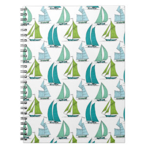 Sailboats On The Water Pattern Notebook