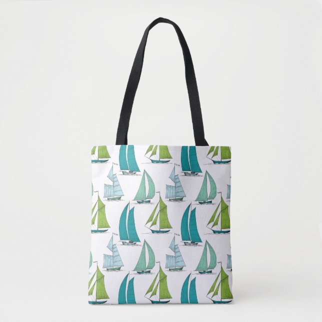Sailboats On The Water Pattern Tote Bag (Front)