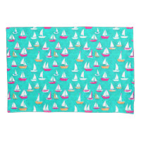 Sailboats Pattern Pink & Aqua