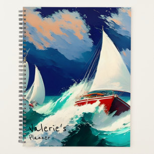 Sailboats Racing in Heavy Seas Planner