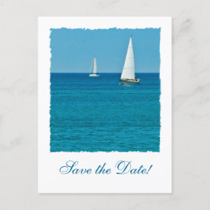 Sailboats Save the Date Postcards