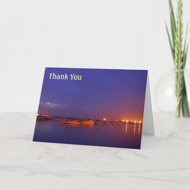 sailboats Thank You Note Card (Front)