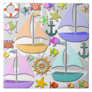 Sailboats Tile