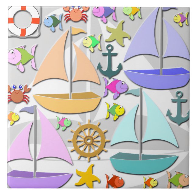 Sailboats Tile (Front)