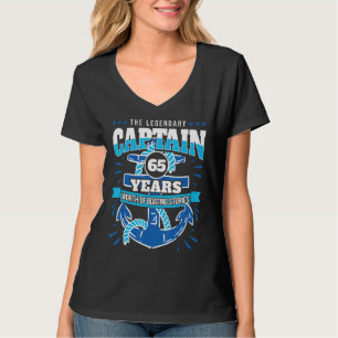 Sailer 65th Birthday Cruise 65 Year Old Captain T-Shirt
