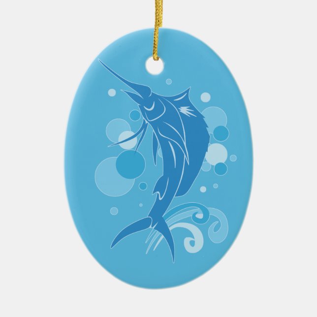 Sailfish Ceramic Tree Decoration (Front)
