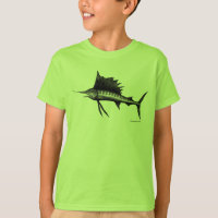 Sailfish ink pen drawing art tshirt