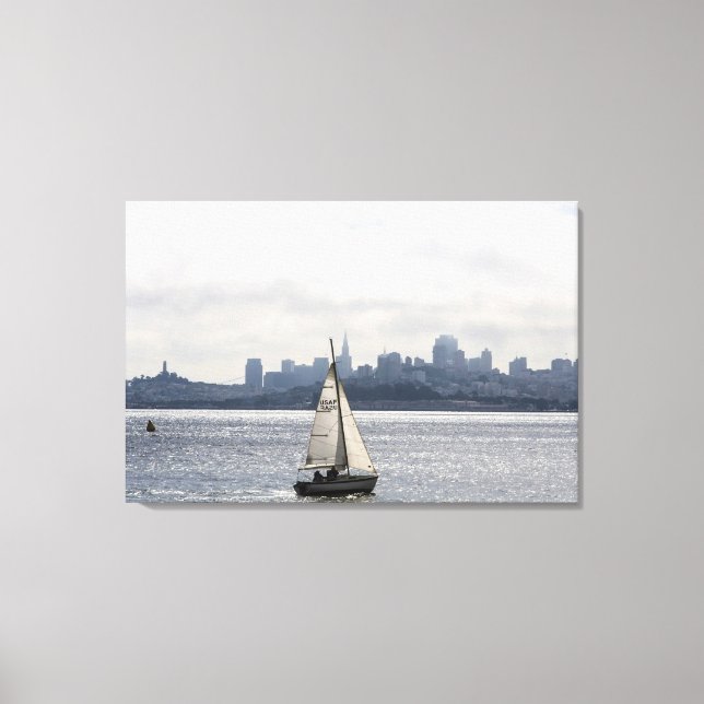 Sailing along the San Francisco Skyline Canvas Print (Front)