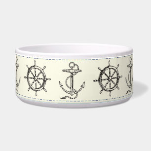 Sailing Anchor Nautical Rope Dog Pet Food Bowl