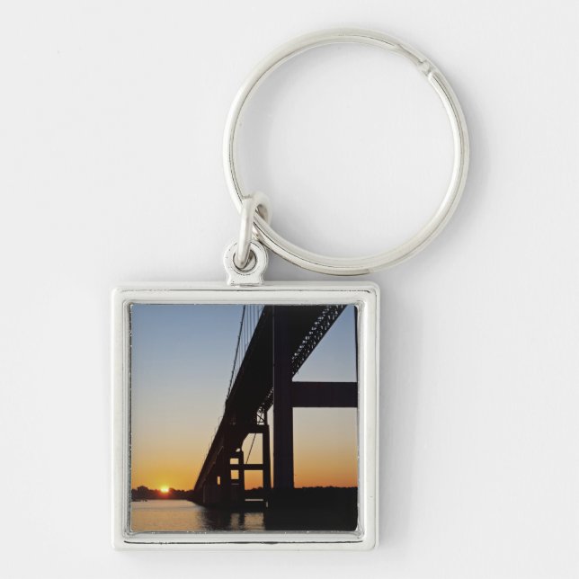 Sailing and leaving Newport Rhode Island Key Ring (Front)