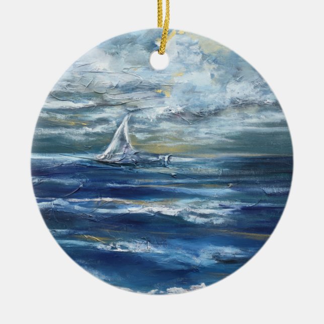 "Sailing" Art Ornament (Front)