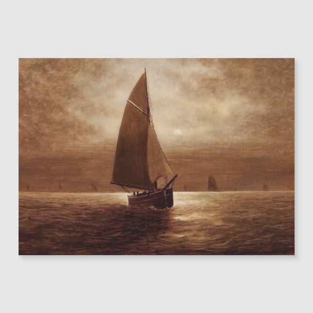 Sailing at Night (circa 1900) Elbridge Wesley Webb (Front)