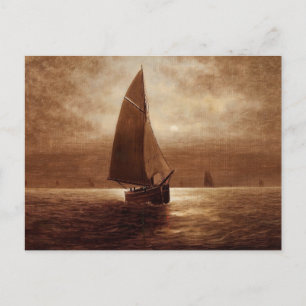 Sailing at Night (circa 1900) Elbridge Wesley Webb Postcard