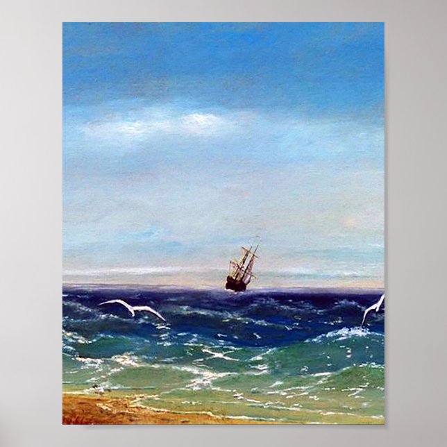 Sailing at sea by Ivan Aivazovsky Poster (Front)