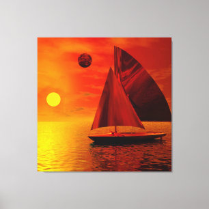 Sailing at Sunset Canvas Print