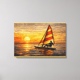 Sailing at Sunset Canvas Wall Art 