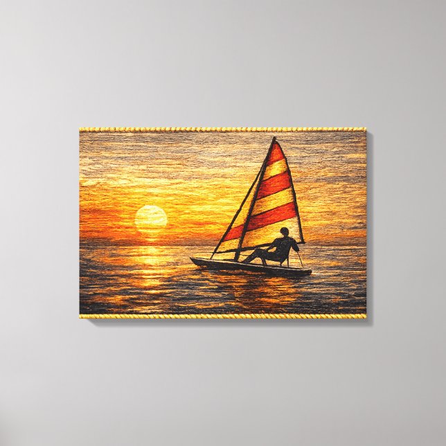 Sailing at Sunset Canvas Wall Art  (Front)