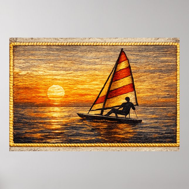 Sailing at Sunset Canvas Wall Art  (Front)