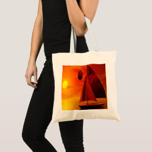  Sailing at Sunset Large Tote Bag