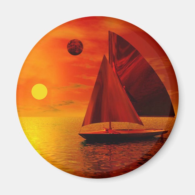  Sailing at Sunset Magnet (Front)