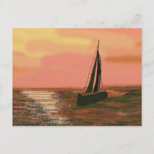 Sailing at Sunset Postcard