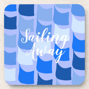 Sailing Away Blue Flags   Coaster