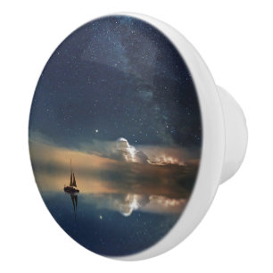 Sailing Away to the Clouds  Ceramic Knob