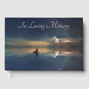Sailing Away to the Clouds Funeral Guest Book