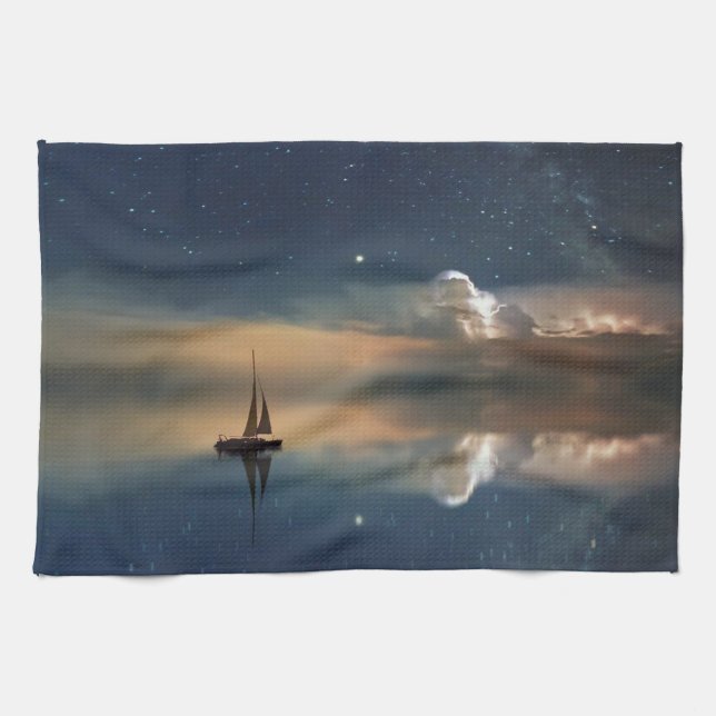 Sailing Away to the Clouds  Tea Towel (Horizontal)