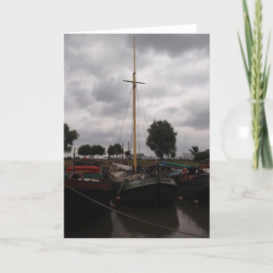 Sailing Barge On A Grey Day Card