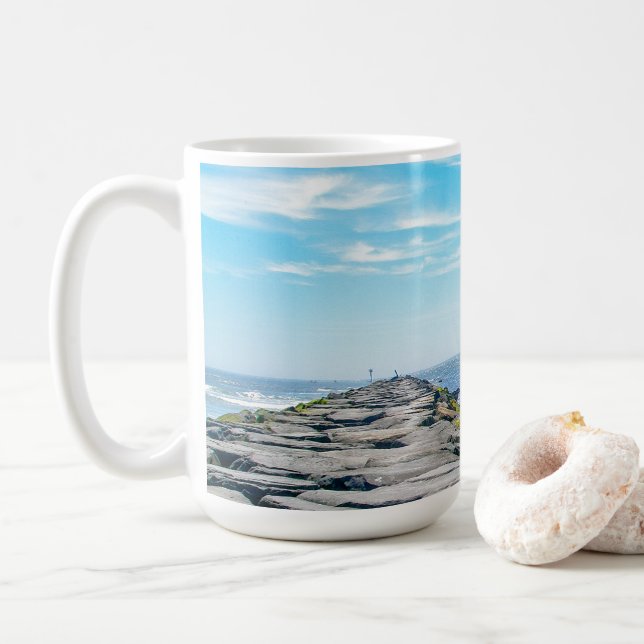 Sailing Barnegat Inet in Summer Coffee Mug (With Donut)