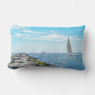 Sailing Barnegat Inet in Summer Lumbar Cushion
