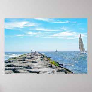 Sailing Barnegat Inet in Summer Poster