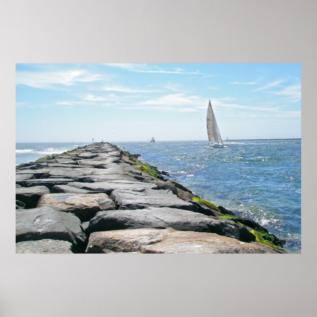 Sailing Barnegat Inlet Poster (Front)