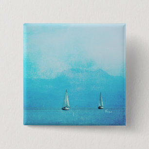 sailing blue 15 cm square badge