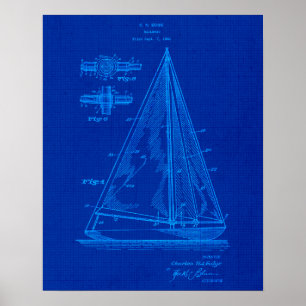 Sailing Blueprint no. 5 Nautical Themed Gift Poster