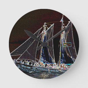 Sailing Boat- Abstract Photograph Round Clock